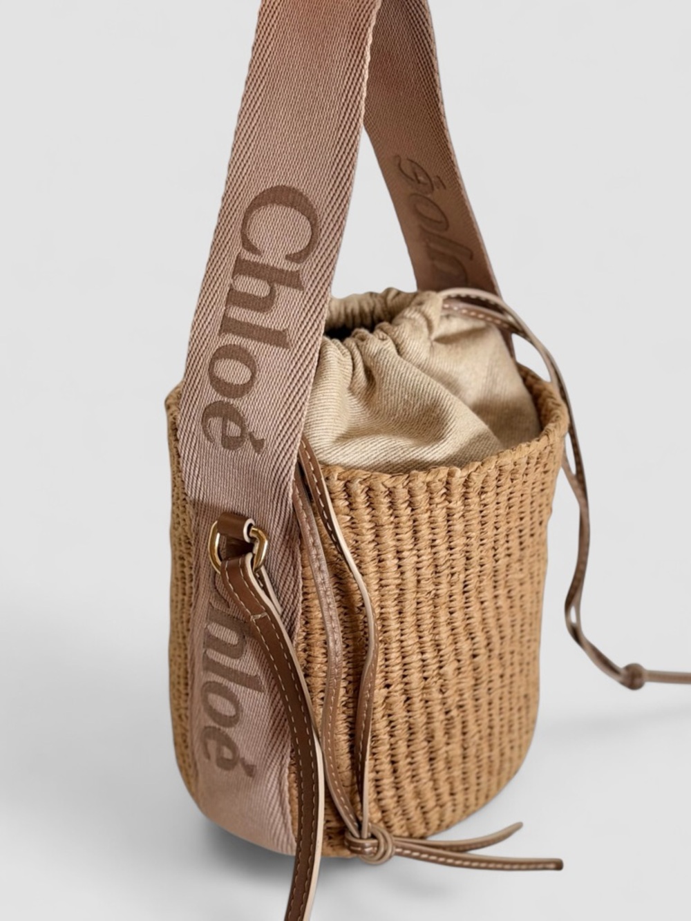 Chloé Woody Drawstring Small Basket Bag